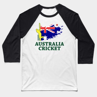 Cricket Australia Aussie Flag Union Jack Stars Baseball T-Shirt